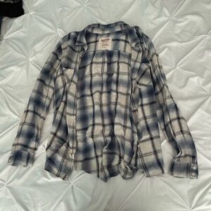 Mossimo Supply Co. Women’s Navy and White Plaid Shirt